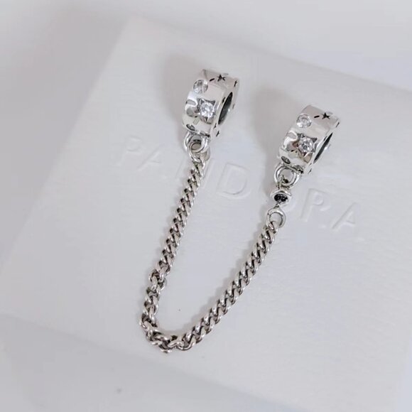 Pandora Stars & Galaxy Safety Chain S925 Sterling Silver with box - Picture 2 of 7